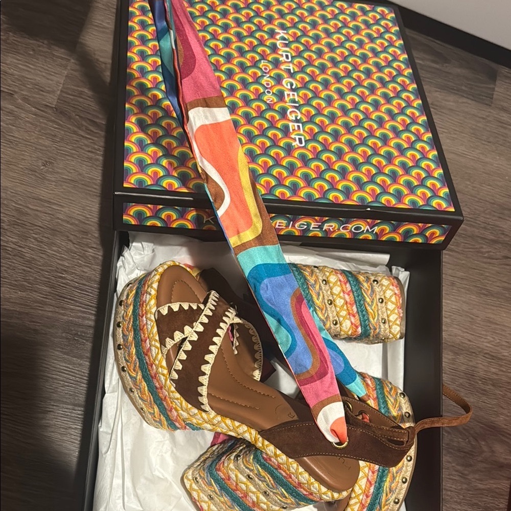 Colorful Platform Wedge Sandals